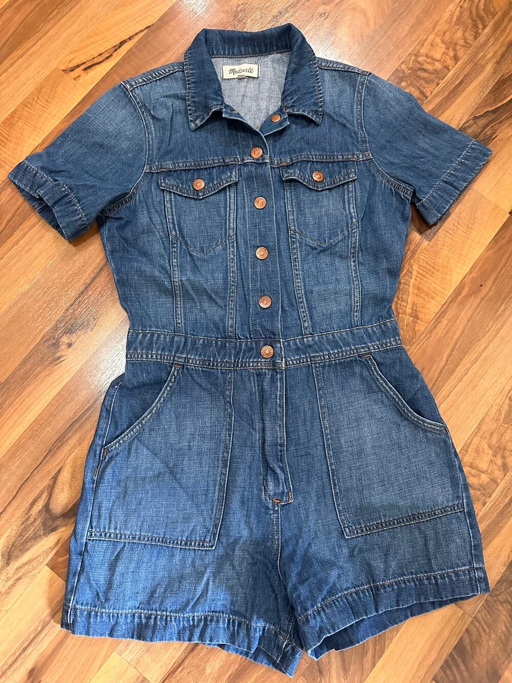 Madewell "Santa Fe" Denim Short Romper Size Small